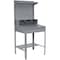 Global Industrial Slope Top Shop Desk w/ Pigeonhole Storage, Pegboard w/Shelf, 34-1/2W x 30D x 38 to 42-1/2H, Gray 249458GY - alternate 1